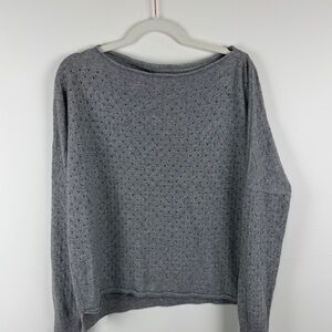 Vince Gray Wool Cashmere Eyelet Knit Sweater Size L